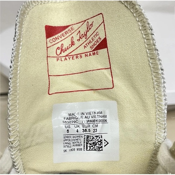 Converse x Chiara Ferragni Chuck 70 High Glitter Patch Size US 6 - Picture 7 of 10